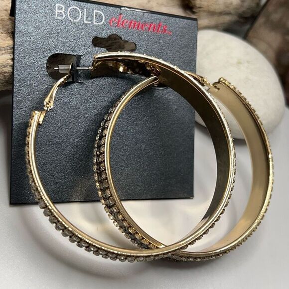 Bold Elements Gold Hoop Bold Elements Earrings - Picture 1 of 7
